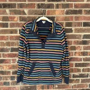 Stripped L.L. Bean 1/4 Button Up Sweatshirt